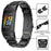 3 Beads Stainless Steel Double Button Folding Clasp Replacement Wrist Strap Watch Band for Fitbit Charge 6 / 5 - Black - 5