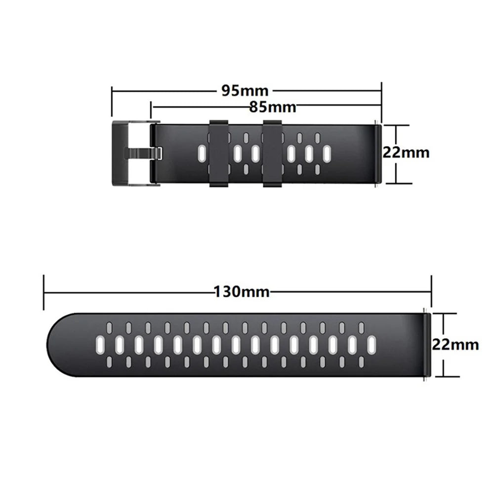 22mm 3 Rows Holes Bi-color Silicone Soft Watch Band for Samsung Galaxy Watch3 45mm/Galaxy Watch 46mm/Gear S3 Frontier/Gear S3 Classic - Black/Teal - 4