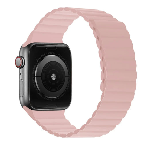 Dual Color Silicone Smart Watch Band for Apple Watch Series 11 10 42mm / 9 8 7 41mm / SE3 SE2 SE 6 5 4 40mm / 3 2 1 38mm - Pink - 1