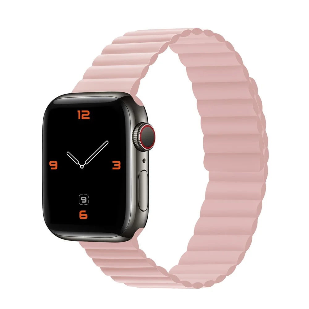 Dual Color Silicone Smart Watch Band for Apple Watch Series 11 10 42mm / 9 8 7 41mm / SE3 SE2 SE 6 5 4 40mm / 3 2 1 38mm - Pink - 2