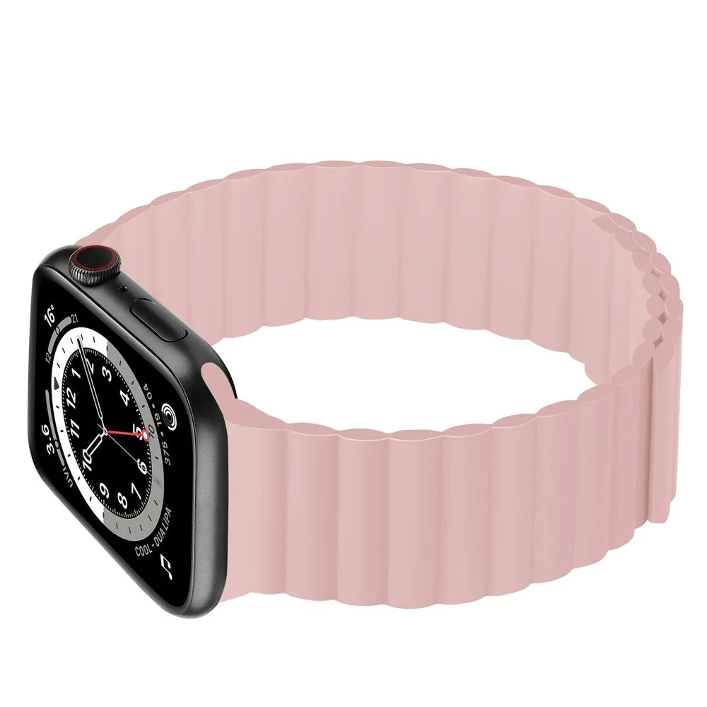 Dual Color Silicone Smart Watch Band for Apple Watch Series 11 10 42mm / 9 8 7 41mm / SE3 SE2 SE 6 5 4 40mm / 3 2 1 38mm - Pink - 3