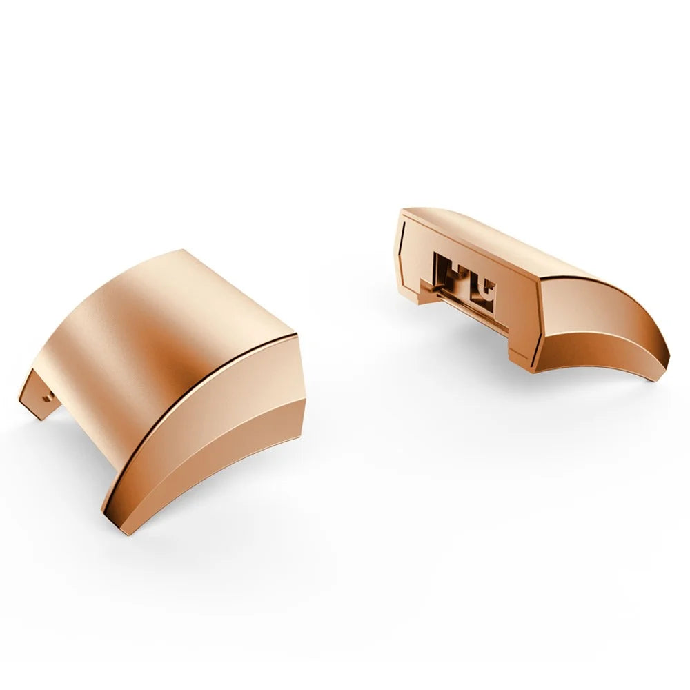 1 Pair 18mm Wrist Strap Connector Wristband Stainless Steel Adapter Replacement for Fitbit Charge 2 - Rose Gold - 1