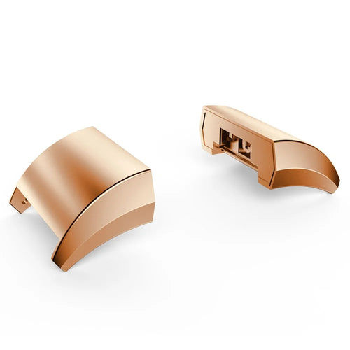 1 Pair 18mm Wrist Strap Connector Wristband Stainless Steel Adapter Replacement for Fitbit Charge 2 - Rose Gold - 1