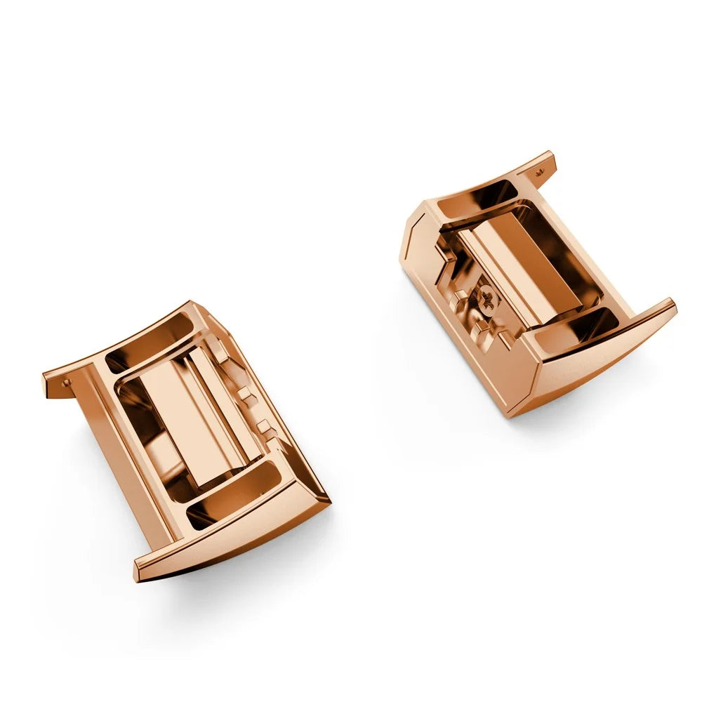 1 Pair 18mm Wrist Strap Connector Wristband Stainless Steel Adapter Replacement for Fitbit Charge 2 - Rose Gold - 3