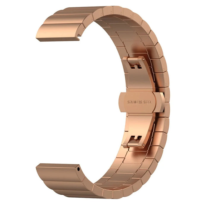1-Bead Metal Watch Strap Replacement 16mm Wrist Strap Watch Band for Huawei Watch Fit Mini / Keep B4 - Rose Gold - 4