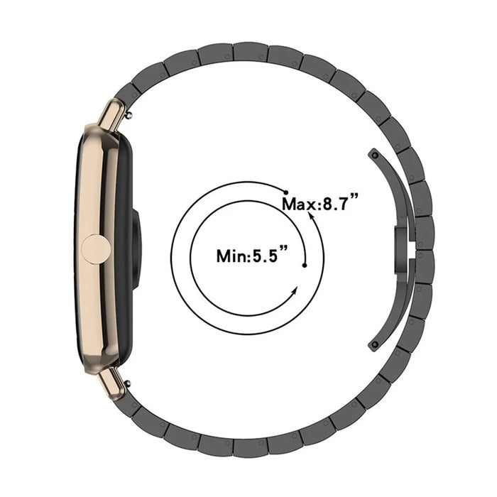 1-Bead Metal Watch Strap Replacement 16mm Wrist Strap Watch Band for Huawei Watch Fit Mini / Keep B4 - Rose Gold - 7