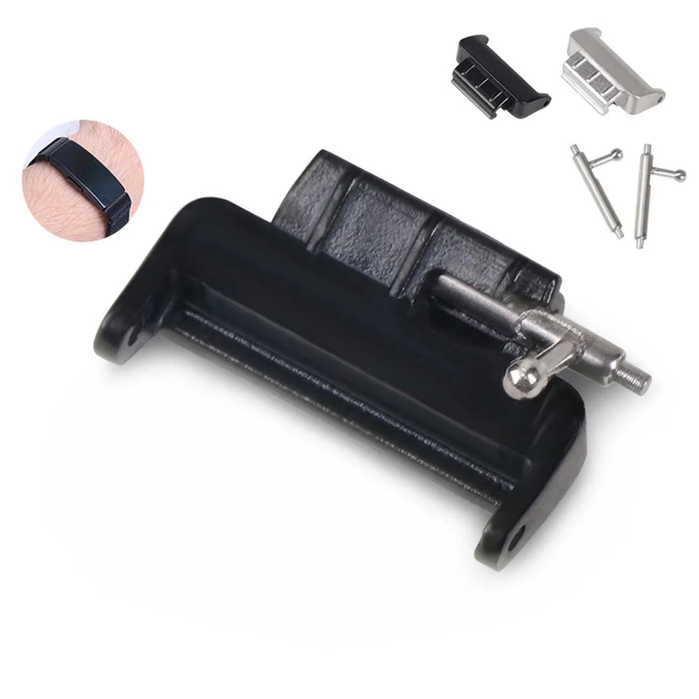 1 Pair 14mm Stainless Steel Watch Strap Band Connector Adapter for Fitbit Inspire/Fitbit Inspire HR - Black - 4