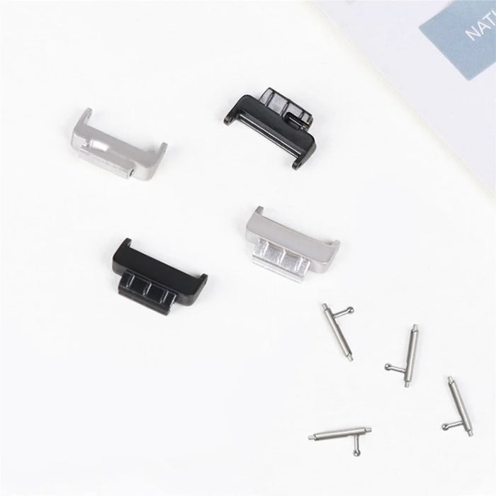 1 Pair 14mm Stainless Steel Watch Strap Band Connector Adapter for Fitbit Inspire/Fitbit Inspire HR - Black - 5