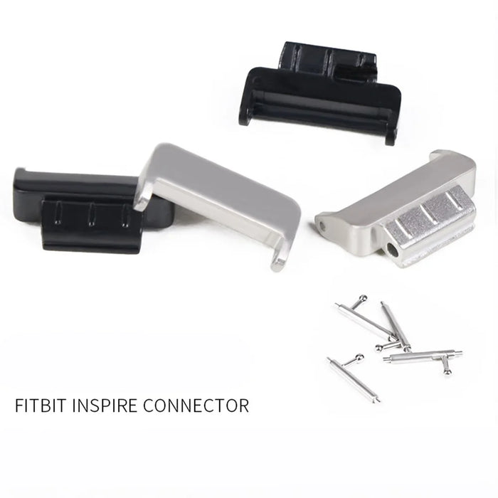 1 Pair 14mm Stainless Steel Watch Strap Band Connector Adapter for Fitbit Inspire/Fitbit Inspire HR - Black - 6