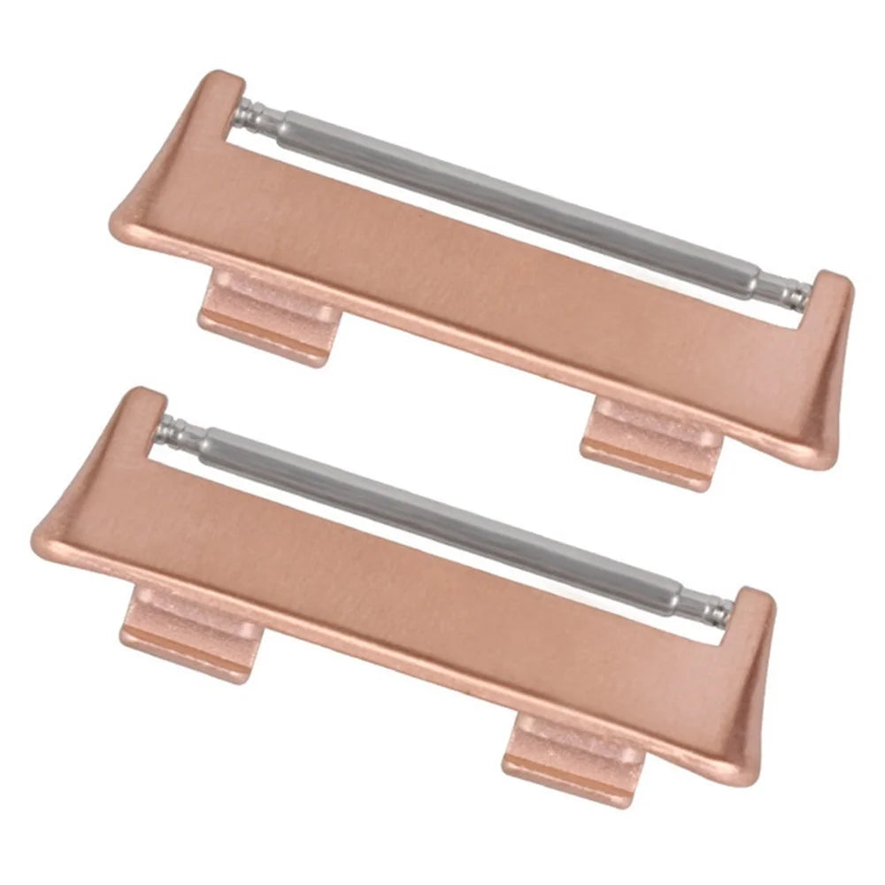 1 Pair 20mm Stainless Steel Watchband Connector Watch Strap Adapter Replacement for Oppo Watch 2 42mm - Rose Gold - 2