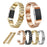 Three Beads Rhinestones Decor Metal Wrist Strap Replacement Watchband for Fitbit Charge 2/Charge 2 HR - Gold - 7
