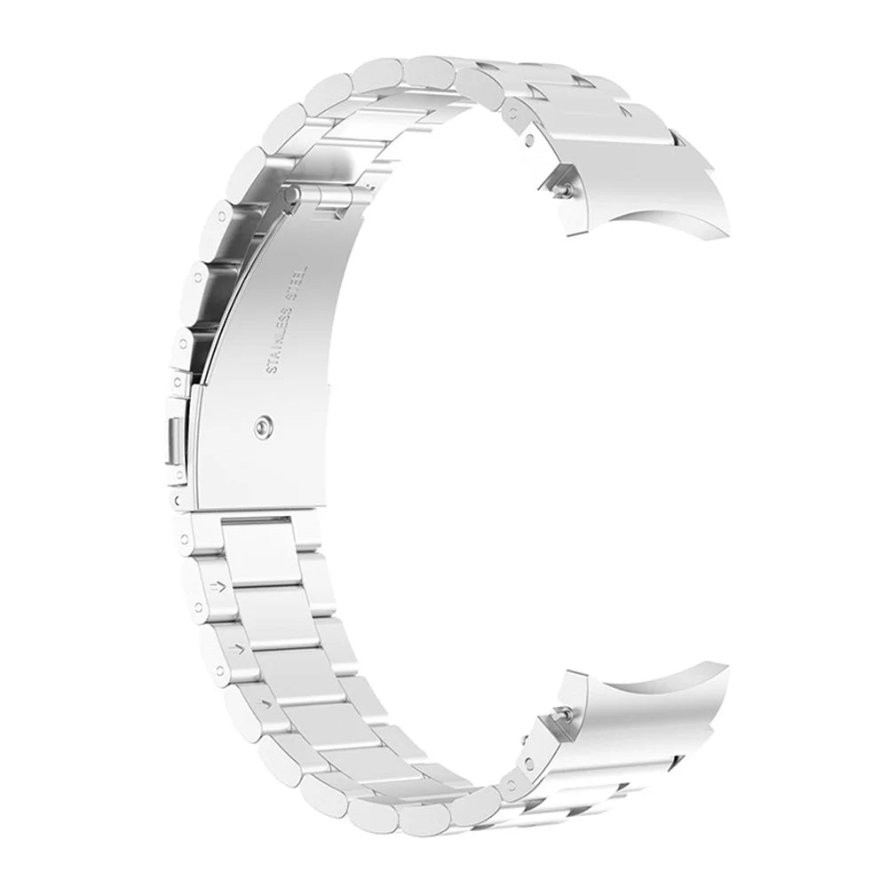 3 Beads Watch Band Stainless Steel Wrist Strap for Samsung Galaxy Watch6 40mm 44mm / Watch6 Classic 43mm 47mm / Watch 5 40mm 44mm / 5 Pro 45mm / Watch4 40mm 44mm - Silver - 3