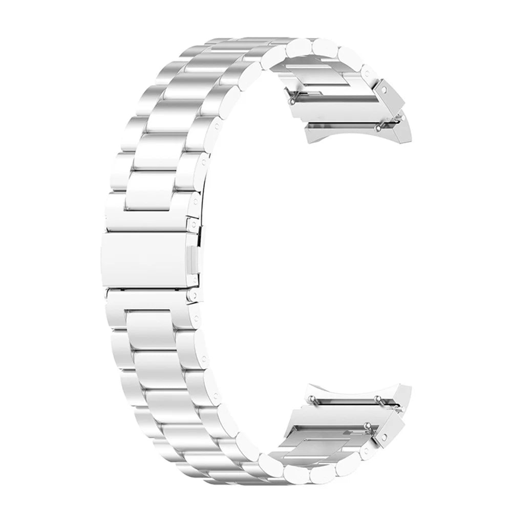 3 Beads Watch Band Stainless Steel Wrist Strap for Samsung Galaxy Watch6 40mm 44mm / Watch6 Classic 43mm 47mm / Watch 5 40mm 44mm / 5 Pro 45mm / Watch4 40mm 44mm - Silver - 4