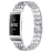 2 Rows Rhinestones Decor Replacement Anti-sweat Metal Watchband Wrist Strap for Fitbit Charge 3/Charge 3 SE/Charge 4- Silver - 2