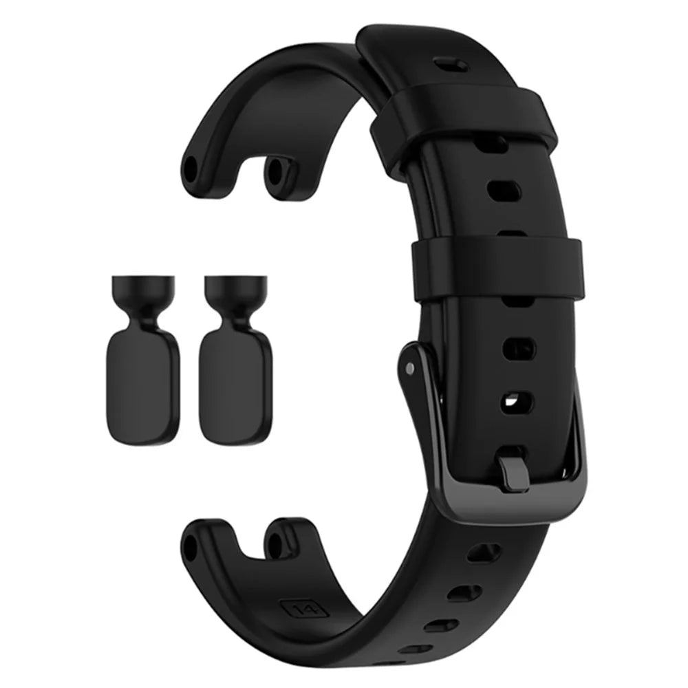 Solid Color Silicone Wrist Band Adjustable Watch Strap with Tools for Garmin Lily - Black - 2