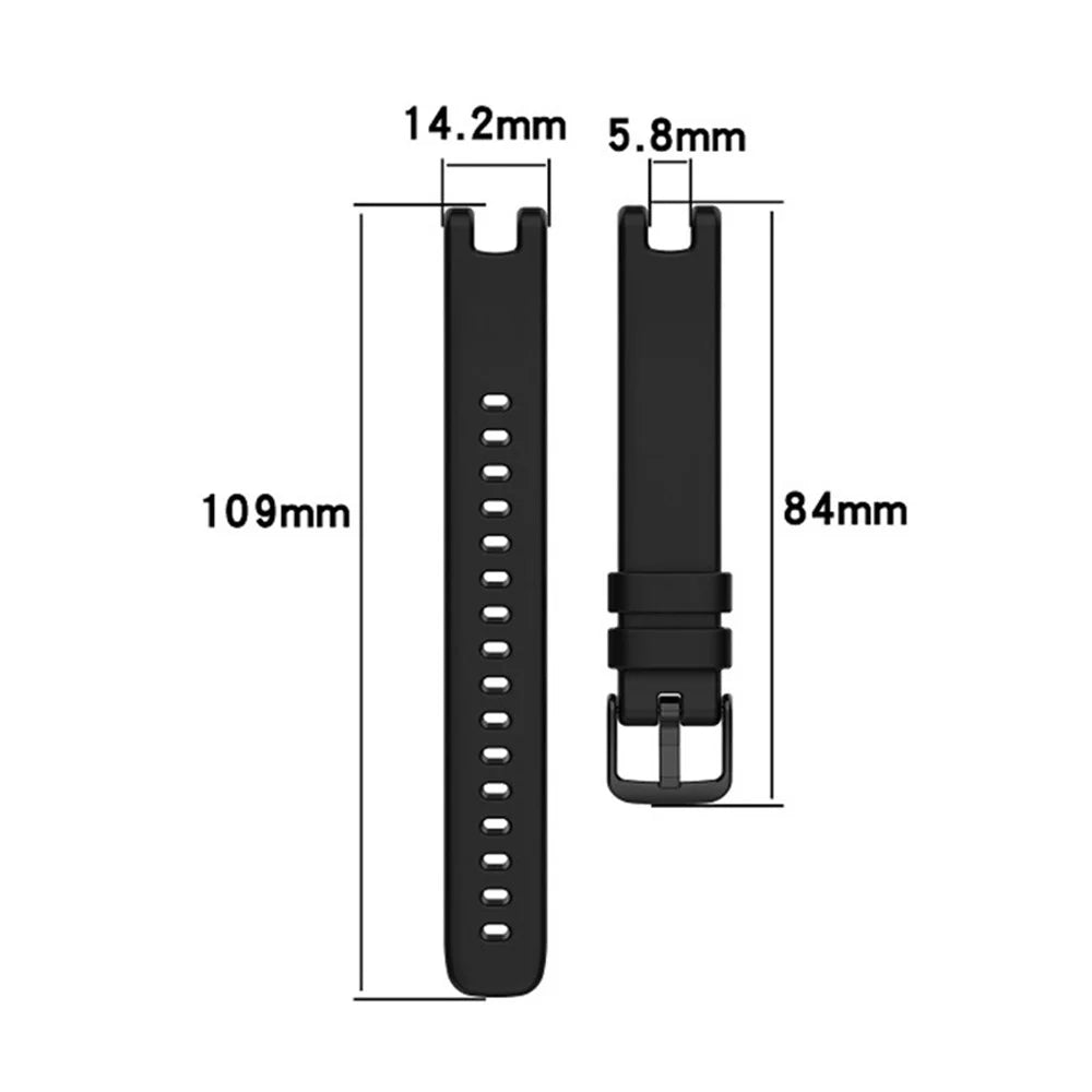Solid Color Silicone Wrist Band Adjustable Watch Strap with Tools for Garmin Lily - Black - 5