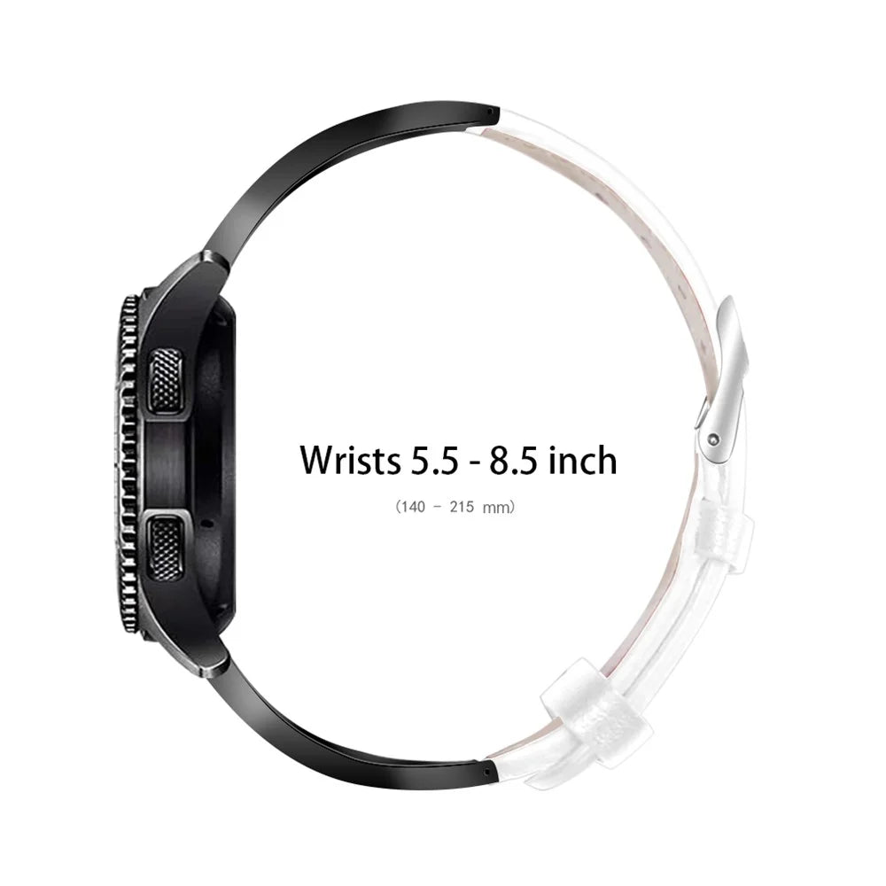 Rhinestones Decor Ceramic+Genuine Leather Watchband Wrist Strap for Garmin Vivoactive 4 - White - 2