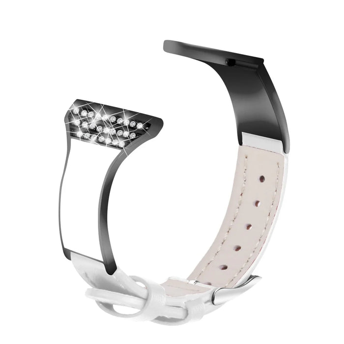Ceramic+Genuine Leather Replacement Watch Strap for Samsung Gear S3 Frontier/S3 Classic - White - 1