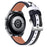 For Garmin Forerunner 645/Forerunner 645 Music Cowhide Leather Watch Strap Color Splicing Design Replacement Wrist Band (20mm) - Black/White - 1