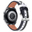 For Garmin Vivomove Luxe/GarminMove Luxe Cowhide Leather Wrist Band Color Splicing Design Replacement Adjustable Strap (20mm) - Black/White - 1