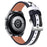 For Honor MagicWatch 2 42mm Stitching Line Color Splicing Design Top Layer Cowhide Leather Replacement Watch Strap (20mm) - Black / White - 1