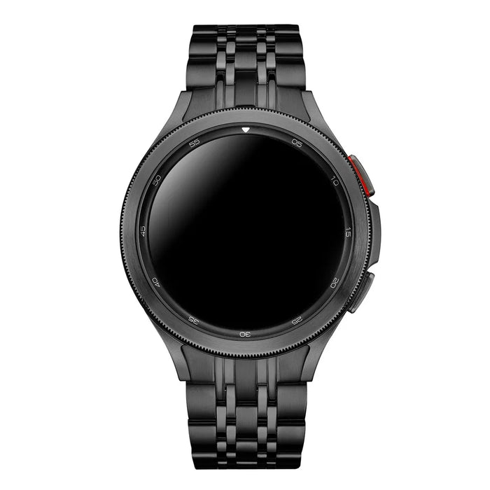 For Samsung Galaxy Watch6 40mm 44mm / Watch6 Classic 43mm 47mm / Watch 5 40mm 44mm / 5 Pro 45mm / Watch4 40mm 44mm 7-Beads Stylish Stainless Steel Watch Band Replacement Strap - Black - 3