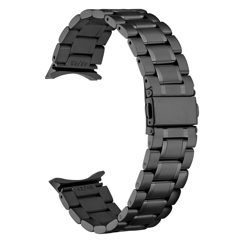 For Samsung Galaxy Watch6 40mm 44mm / Watch6 Classic 43mm 47mm / Watch 5 40mm 44mm / 5 Pro 45mm / Watch4 40mm 44mm 5-Beads Stainless Steel Smart Watch Band Replacement Strap - Black - 2