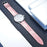 For TicWatch Pro/GTX 22mm Crocodile Texture Cowhide Genuine Leather Strap Replacement Wrist Band - Pink - 2