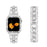 For Apple Watch Series 3 / 2 / 1 38mm Thread Design Stainless Steel Watch Strap + Double Row Rhinestone PC Protective Case - Silver / Silver - 2