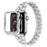 For Apple Watch Series 6 / 5 / 4 / SE / SE(2022) 40mm Rhinestone Stainless Steel Watch Band + Anti-scratch PC Protective Watch Case - Silver / Silver - 3