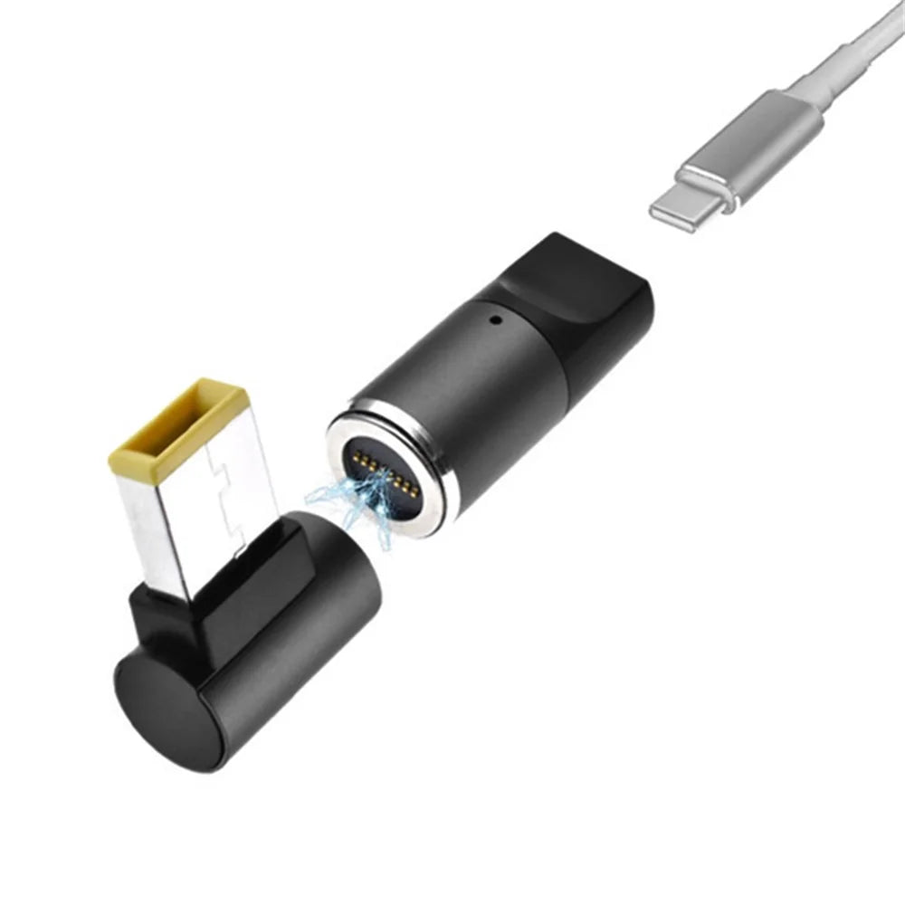 For Lenovo ThinkPad 100W Magnetic Type-C Female to Square Male Plug Laptop Charging Converter Adapter - 1