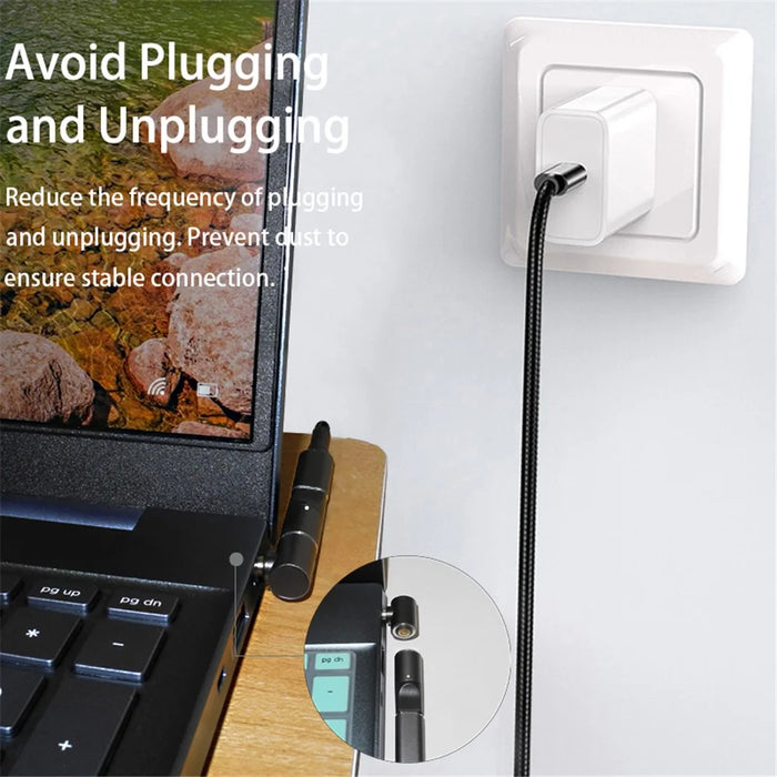 For Lenovo ThinkPad 100W Magnetic Type-C Female to Square Male Plug Laptop Charging Converter Adapter - 3