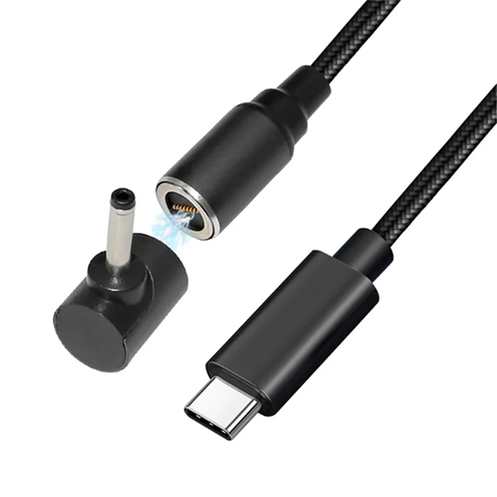 USB-C to 3.0x1.1mm for Acer/Asus/LG/Samsung Laptop, 1.8m PD 100W Fast Charging Notebook Adapter Metal 8-pin Connector Magnetic Absorption Bending-Resistant DC Cable - 1