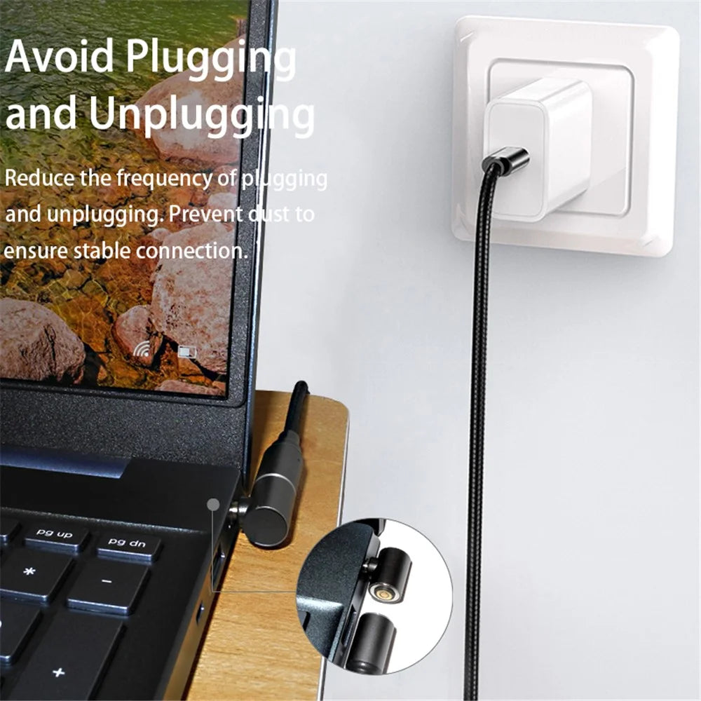 USB-C to 4.0x1.35mm for Asus Laptop, 1.8m PD 100W Quick Charging Magnetic Notebook Connector Charging Adapter Flexible Bending-Resistant DC Cable - 6