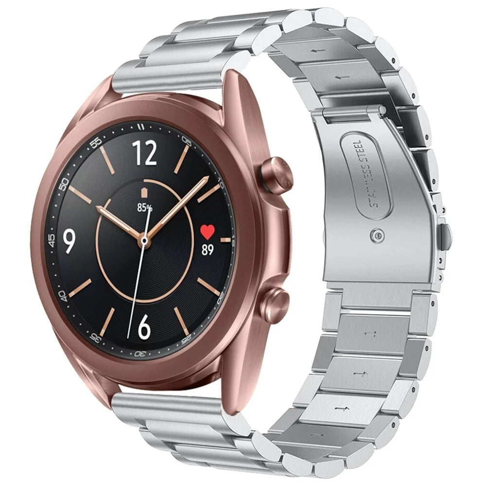 For Huawei Watch GT 2 42mm/Watch 2 Stainless Steel Watch Band Quick Release 20mm Watch Strap Business Watchband - Silver - 2