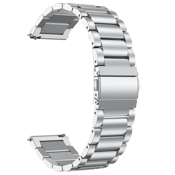 For Garmin Vivomove 3/Garminmove 3 20mm Stainless Steel Watch Strap Quick Release Watchband with Folding Clasp - Silver - 3