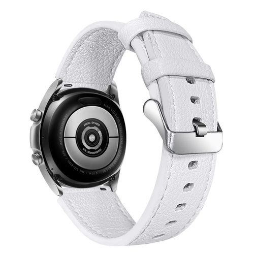 For Xiaomi Mi Watch Color Replacement Strap Double-sided Textured Top Layer Cowhide Leather Wrist Band - White - 1