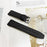 For Fossil Gen 5 Carlyle Replacement Strap Adjustable Double-sided Textured Top Layer Cowhide Leather Watch Band - Black - 3
