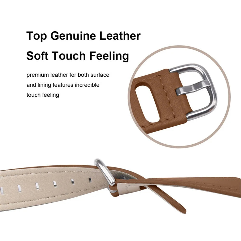 For Huami Amazfit GTR 47mm / Pace Cowhide Leather Anti-scratch Replacement Wrist Band with Stainless Steel Buckle Watch Strap (22mm) - Brown - 3