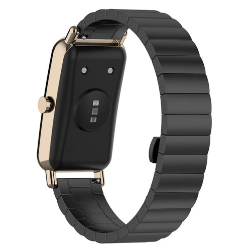 For Huawei Watch Fit Mini 16mm Stainless Steel Watchband Smart Watch Strap Replacement - Black - 1
