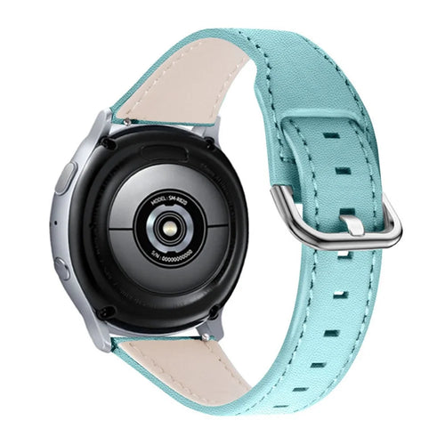 For Misfit Vapor Cowhide Leather Watch Band 20mm Universal Watch Strap with Stainless Steel Buckle - Baby Blue - 1