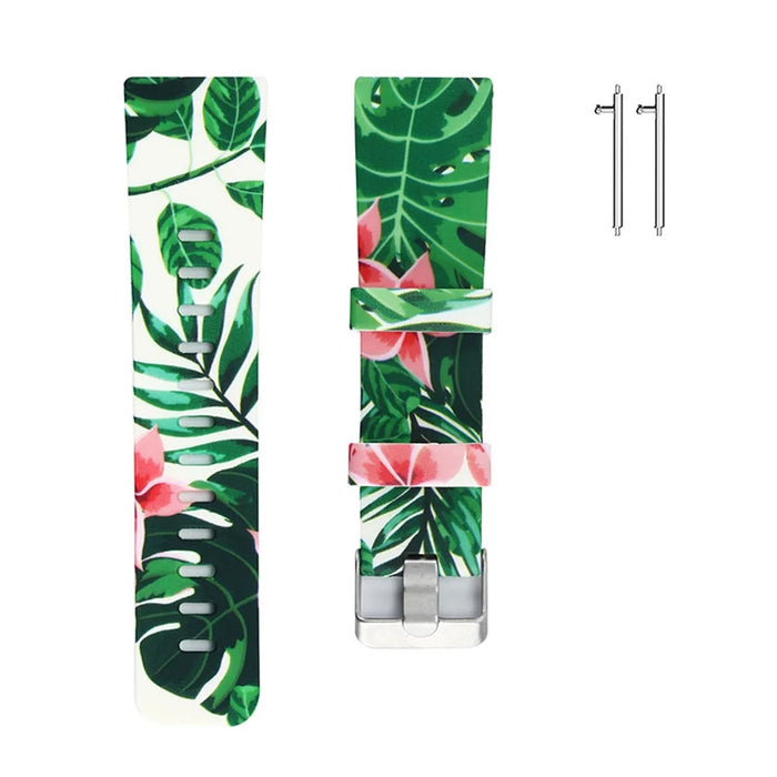 For Fossil Gen 5 Carlyle / Julianna / Garrett / Carlyle HR Silicone Soft Pattern Printed Smart Watch Band Wrist Strap 22mm - Type E - 2