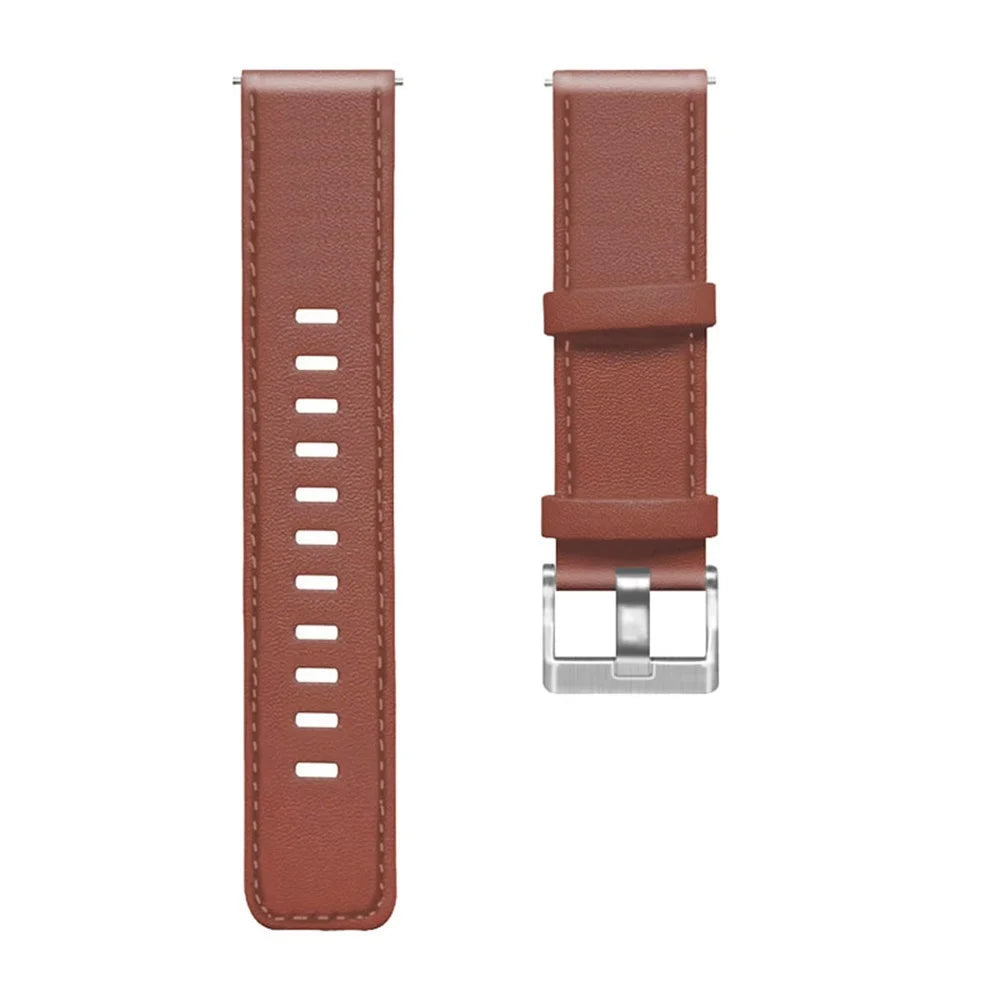 For HUAWEI Watch GT3/Samsung Galaxy Watch 46mm/Gear S3 Classic Leather Watch Band 22mm Universal Watch Strap with Buckle - Brown - 4