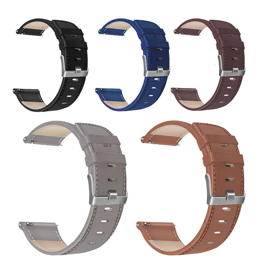 For HUAWEI Watch GT3/Samsung Galaxy Watch 46mm/Gear S3 Classic Leather Watch Band 22mm Universal Watch Strap with Buckle - Brown - 6
