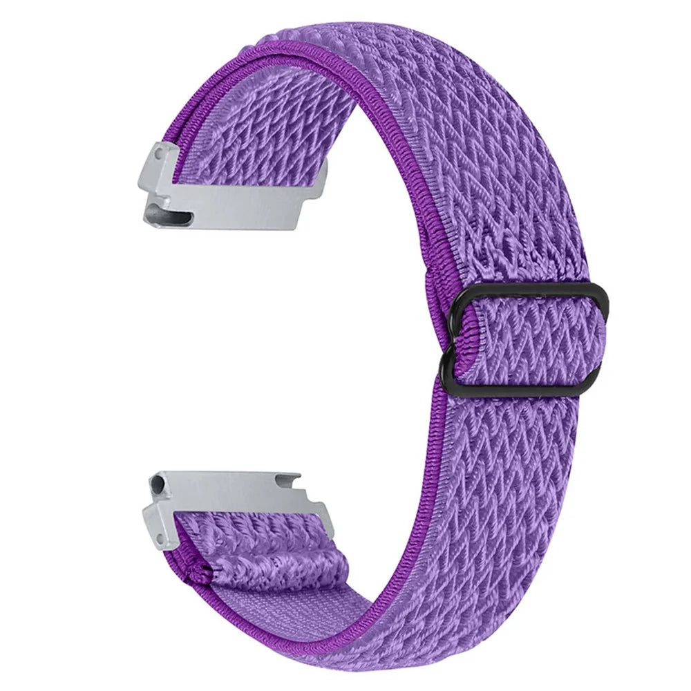 For Samsung Galaxy Watch 46mm/Watch3 45mm Adjustable Elastic Watch Strap Universal Watch Band with Buckle - Purple - 1