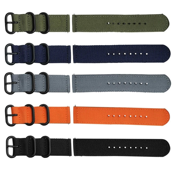 For Garmin Venu 2S / Vivoactive 4S 18mm Nylon Watch Strap Three Heavy Buckles Watch Band Replacement - Rainbow - 6