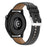 For Huawei Watch GT/Samsung Gear S3/Galaxy Watch 46mm Smart Watch Band 22mm Universal Stitching Line First Layer Cowhide Solid Color Strap - Black - 1