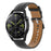 For Huawei Watch GT/Samsung Gear S3/Galaxy Watch 46mm Smart Watch Band 22mm Universal Stitching Line First Layer Cowhide Solid Color Strap - Black - 2
