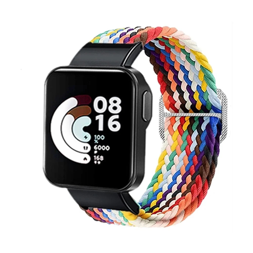 For Xiaomi Redmi Watch Replacement Wrist Strap Braided Nylon Elastic Watchband - Rainbow Color - 1