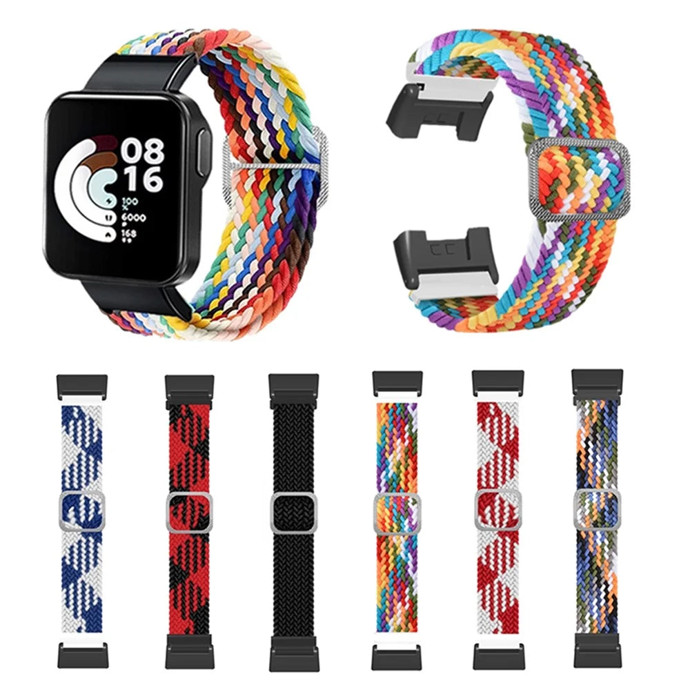 For Xiaomi Redmi Watch Replacement Wrist Strap Braided Nylon Elastic Watchband - Rainbow Color - 4